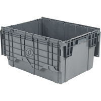 Flipak Polyethylene Plastic (PE) Distribution Containers, 27.9" x 20.9" x 15.2", Grey Superchem Industries