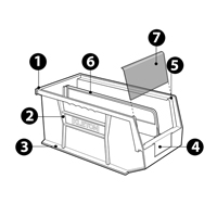 Stack & Hang Bin, 4-1/8" W x 3" H x 7-3/8" D, Yellow Superchem Industries