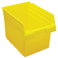 Store-Max Shelf Bins, 8-3/8" W x 8" H x 11-5/8" D, Yellow, 44 lbs. Capacity Superchem Industries