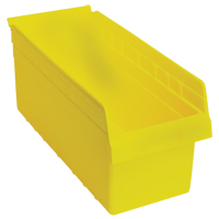 Store-Max Shelf Bins, 8-3/8" W x 8" H x 17-7/8" D, Yellow, 56 lbs. Capacity Superchem Industries