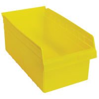 Store-Max Shelf Bins, 11-1/8" W x 8" H x 17-7/8" D, Yellow, 56 lbs. Capacity Superchem Industries