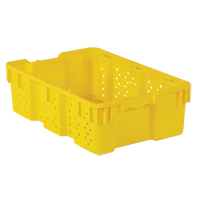 Agricultural Plastic Stack-N-Nest Container, 16" x 23.9" x 7.3", Yellow Superchem Industries