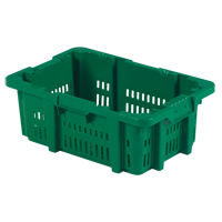 Food Handling Plastic Stack-N-Nest Container, 16" x 23.9" x 8.8", Green Superchem Industries