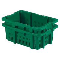 Food Handling Plastic Stack-N-Nest Container, 16" x 23.9" x 8.8", Green Superchem Industries