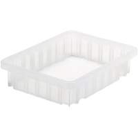 Divider Box&reg; Container, Plastic, 10.875" W x 8.25" D x 2.5" H, Clear Superchem Industries