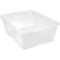 Plastic Latch Container, 15.875" W x 21" D x 7.75" H, Clear Superchem Industries