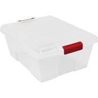 Plastic Latch Container, 15.875" W x 21" D x 7.75" H, Clear Superchem Industries