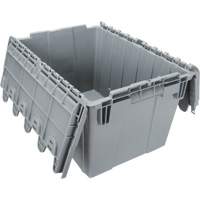 Flip Top Plastic Distribution Container, 21.65" x 15.5" x 12.5", Grey Superchem Industries
