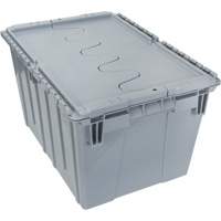 Flip Top Plastic Distribution Container, 21.65" x 15.5" x 12.5", Grey Superchem Industries