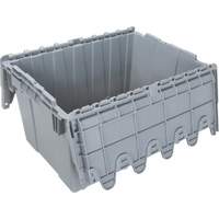 Flip Top Plastic Distribution Container, 21.65" x 15.5" x 12.5", Grey Superchem Industries