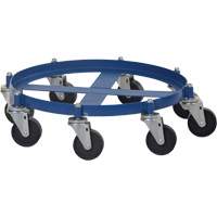 Octagon Drum Dolly, Steel, 2000 lbs. Capacity, 27-1/16" Diameter, Cast Iron Casters Superchem Industries