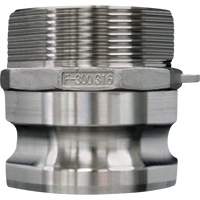 Cam & Groove Coupling, Stainless Steel, Type F, 3/4", Male NPT, 250 PSI Superchem Industries