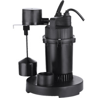 Thermoplastic Submersible Sump Pump, 2560 GPH, 115 V, 4.6 A, 1/3 HP Superchem Industries