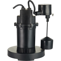 Thermoplastic Submersible Sump Pump, 2560 GPH, 115 V, 4.6 A, 1/3 HP Superchem Industries