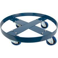 Chariot pour baril, Acier, Capacit&eacute;e 1400 lb, Diam&egrave;tre 24", Roue en &eacute;lastique bleu Superchem Industries