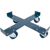 Chariot pour baril, Acier, Capacit&eacute;e 1400 lb, Diam&egrave;tre 24", Roue en &eacute;lastique bleu Superchem Industries