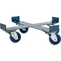 Chariot pour baril, Acier, Capacit&eacute;e 1400 lb, Diam&egrave;tre 24", Roue en &eacute;lastique bleu Superchem Industries