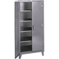 Armoires de rangement Rough & Tough, Acier, 4 Tablettes, 72" h x 36" la x 20" P, Gris Superchem Industries