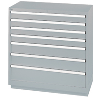 Drawer Cabinets, 7 Drawers, 40-1/4" W x 22-1/2" D x 41-3/4" H, Grey Superchem Industries