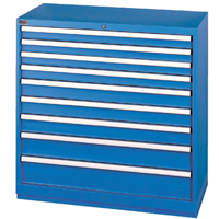 Drawer Cabinets, 9 Drawers, 40-1/4" W x 22-1/2" D x 41-3/4" H, Bright blue Superchem Industries