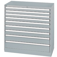 Drawer Cabinets, 9 Drawers, 40-1/4" W x 22-1/2" D x 41-3/4" H, Grey Superchem Industries