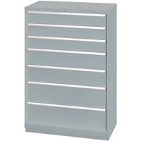 Drawer Cabinets, 7 Drawers, 40-1/4" W x 22-1/2" D x 59-1/2" H, Grey Superchem Industries