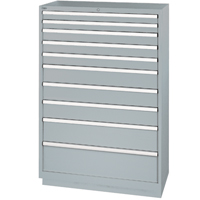 Drawer Cabinets, 10 Drawers, 40-1/4" W x 22-1/2" D x 59-1/2" H, Grey Superchem Industries