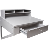 Wall-Mounted Shop Desk, 34-1/2" W x 28" D x 31" H, Grey Superchem Industries