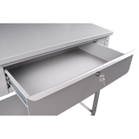Open Floor Style Shop Desk, 34-1/2" W x 30" D x 53" H, Grey Superchem Industries