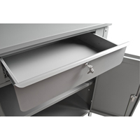 Cabinet Style Shop Desk, 34-1/2" W x 30" D x 53" H, Grey Superchem Industries