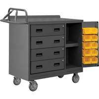 Mobile Workbench Cabinet with Bins, Steel Surface Superchem Industries