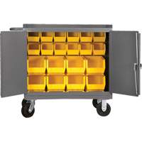 Mobile Workbench Cabinet with Bins, Steel Surface Superchem Industries