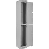 Clean Line Lockers, 2 -tier, Bank of 4, 48" x 18" x 72", Steel, Grey, Rivet (Assembled) Superchem Industries
