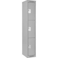 Casiers Clean Line, 3 niveaux, 12" x 18" x 72", Acier, Gris, Rivet (assembl&eacute;) Superchem Industries