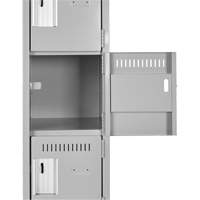 Clean Line Lockerette , 6 -tier, Bank of 4, 48" x 18" x 82", Steel, Beige, Rivet (Assembled) Superchem Industries