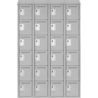 Clean Line Lockerette , 6 -tier, Bank of 4, 48" x 18" x 78", Steel, Grey, Rivet (Assembled) Superchem Industries