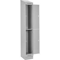 Clean Line Lockers, 2 -tier, Bank of 4, 48" x 18" x 82", Steel, Grey, Rivet (Assembled) Superchem Industries