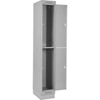 Clean Line Lockers, 2 -tier, Bank of 4, 48" x 18" x 76", Steel, Grey, Rivet (Assembled) Superchem Industries