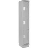 Casiers Clean Line, 3 niveaux, 12" x 18" x 76", Acier, Gris, Rivet (assembl&eacute;) Superchem Industries