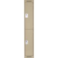 Casiers Clean Line, 2 niveaux, 12" x 18" x 72", Acier, Beige, Rivet (assembl&eacute;) Superchem Industries