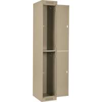 Clean Line Lockers, 2 -tier, Bank of 4, 48" x 18" x 72", Steel, Beige, Rivet (Assembled) Superchem Industries