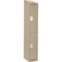 Casiers Clean Line, 2 niveaux, 12" x 18" x 78", Acier, Beige, Rivet (assembl&eacute;) Superchem Industries