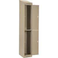 Clean Line Lockers, 2 -tier, Bank of 4, 48" x 18" x 78", Steel, Beige, Rivet (Assembled) Superchem Industries