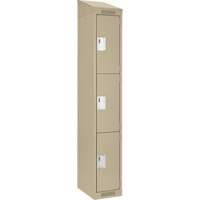 Casiers Clean Line, 3 niveaux, 12" x 18" x 78", Acier, Beige, Rivet (assembl&eacute;) Superchem Industries