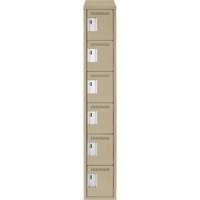 Petits casiers Clean Line, 6 niveaux, 12" x 18" x 78", Acier, Beige, Rivet (assembl&eacute;) Superchem Industries