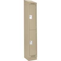 Casiers Clean Line, 2 niveaux, 12" x 18" x 82", Acier, Beige, Rivet (assembl&eacute;) Superchem Industries