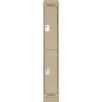 Casiers Clean Line, 2 niveaux, 12" x 18" x 82", Acier, Beige, Rivet (assembl&eacute;) Superchem Industries