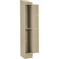 Clean Line Lockers, 2 -tier, Bank of 4, 48" x 18" x 82", Steel, Beige, Rivet (Assembled) Superchem Industries