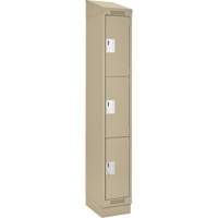 Casiers Clean Line, 3 niveaux, 12" x 18" x 82", Acier, Beige, Rivet (assembl&eacute;) Superchem Industries
