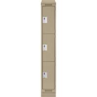 Casiers Clean Line, 3 niveaux, 12" x 18" x 82", Acier, Beige, Rivet (assembl&eacute;) Superchem Industries